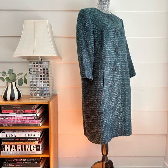 Albert Nipon Metallic Tweed Lightweight Coat - Picture 4 of 11